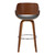 Mona Contemporary 30"Ã‚Â Bar HeightÃ‚Â Swivel Barstool in Walnut Wood Finish and Grey Faux Leather