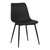 Armen Living Monte Contemporary Dining Chair in Black Faux Leather with Black Powder Coated Metal Legs