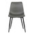 Armen Living Monte Contemporary Dining Chair in Gray Faux Leather with Black Powder Coated Metal Legs