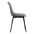 Armen Living Monte Contemporary Dining Chair in Gray Faux Leather with Black Powder Coated Metal Legs