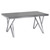 Armen Living Mirage Contemporary Dining Table in Brushed Stainless Steel and Gray Tempered Glass Top