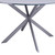 Armen Living Mystere Modern Dining Table in Grey Powder Coated finish with Grey Tempered Glass Top