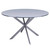 Armen Living Mystere Modern Dining Table in Grey Powder Coated finish with Grey Tempered Glass Top