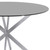 Armen Living Mystere Round Dining Table in Brushed Stainless Steel with Gray Tempered Glass Top