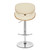 Armen Living Naples Swivel Barstool in Chrome finish with Cream Faux Leather and Walnut Veneer Back