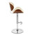 Armen Living Naples Swivel Barstool in Chrome finish with Cream Faux Leather and Walnut Veneer Back