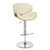 Armen Living Naples Swivel Barstool in Chrome finish with Cream Faux Leather and Walnut Veneer Back