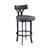 Natalie Contemporary 26" Counter Height Barstool in Black Powder Coated Finish and Vintage Grey Faux Leather