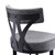 Natalie Contemporary 26" Counter Height Barstool in Black Powder Coated Finish and Vintage Grey Faux Leather