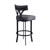 Natalie Contemporary 26" Counter Height Barstool in Black Powder Coated Finish and Vintage Grey Faux Leather