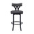 Natalie Contemporary 26" Counter Height Barstool in Black Powder Coated Finish and Vintage Grey Faux Leather