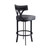 Natalie Contemporary 30" Bar Height Barstool in Black Powder Coated Finish and Vintage Grey Faux Leather