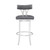 Natalie Contemporary 26" Counter Height Barstool in Brushed Stainless Steel Coated Finish and Vintage Grey Faux Leather