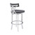 Natalie Contemporary 30" Bar Height Barstool in Brushed Stainless Steel Finish and Vintage Grey Faux Leather