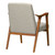 Nathan Mid-Century Accent Chair in Champagne Ash Wood Finish and Beige Fabric