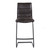 Armen Living Newark Contemporary 26" Counter Height Barstool in Gray Powder Coated Finish and Espresso Fabric