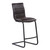 Armen Living Newark Contemporary 26" Counter Height Barstool in Gray Powder Coated Finish and Espresso Fabric