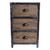 Nyx Industrial 3-Drawer End Table in Industrial Grey and Pine Wood