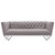 Armen Living Odyssey Sofa in Brushed Stainless Steel finish with Grey Tweed and Black Nail heads