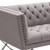 Armen Living Odyssey Sofa in Brushed Stainless Steel finish with Grey Tweed and Black Nail heads