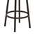 Armen Living Olympia 30" Bar Height Metal Swivel Barstool in Bandero Espresso Fabric and Auburn Bay Finish