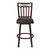 Armen Living Olympia 30" Bar Height Metal Swivel Barstool in Bandero Espresso Fabric and Auburn Bay Finish