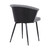 Orchid Contemporary Dining Chair in Black Powder Coated Finish with Grey Fabric and Black Brushed Wood Finish Back