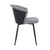 Orchid Contemporary Dining Chair in Black Powder Coated Finish with Grey Fabric and Black Brushed Wood Finish Back