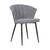 Orchid Contemporary Dining Chair in Black Powder Coated Finish with Grey Fabric and Black Brushed Wood Finish Back