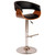 Armen Living Paris Swivel Barstool In Black PU/ Walnut Veneer and Chrome Base