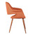 Armen Living Phoebe Mid-Century Dining Chair in Walnut Finish and Orange Fabric