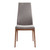 Parker Mid-Century Dining Chair in Walnut Finish and Gray Fabric - Set of 2