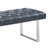 Armen Living Plaza Contemporary Bench in Grey Faux Leather and Brushed Stainless Steel Finish