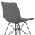 Armen Living Palmetto Contemporary Dining Chair in Charcoal Fabric with Black Metal Legs