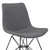 Armen Living Palmetto Contemporary Dining Chair in Charcoal Fabric with Black Metal Legs