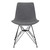 Armen Living Palmetto Contemporary Dining Chair in Charcoal Fabric with Black Metal Legs