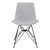 Armen Living Palmetto Contemporary Dining Chair in Grey Fabric with Black Metal Legs