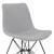 Armen Living Palmetto Contemporary Dining Chair in Grey Fabric with Black Metal Legs