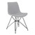 Armen Living Palmetto Contemporary Dining Chair in Grey Fabric with Black Metal Legs