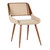 Armen Living Panda Mid-Century Dining Chair in Walnut Finish and Brown Fabric