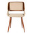 Armen Living Panda Mid-Century Dining Chair in Walnut Finish and Brown Fabric