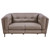 Primrose Contemporary Loveseat in Dark Metal Finish and Greige Genuine Leather