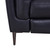 Primrose Contemporary Loveseat in Dark Metal Finish and Navy Genuine Leather