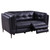 Primrose Contemporary Loveseat in Dark Metal Finish and Navy Genuine Leather