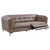 Primrose Contemporary Sofa in Dark Metal Finish and Greige Genuine Leather