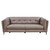 Primrose Contemporary Sofa in Dark Metal Finish and Greige Genuine Leather