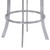 Armen Living Prinz 26" Counter Height Metal Swivel Barstool in Black Faux Leather with Brushed Stainless Steel Finish