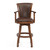 Armen Living Raleigh Arm 30" Bar Height Swivel Wood Barstool in Chestnut Finish and Kahlua Faux Leather