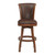 Armen Living Raleigh 26" Counter Height Swivel Wood Barstool in Chestnut Finish and Kahlua Faux Leather