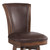 Armen Living Raleigh 26" Counter Height Swivel Wood Barstool in Chestnut Finish and Kahlua Faux Leather